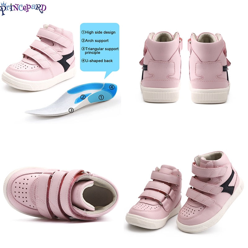 Orthopedic Corrective Shoes for Kids and Toddlers,Children High Top Boots with Ankle and Arch Support for Prevent Tiptoe Walking. 