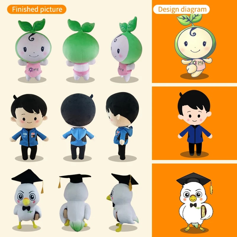 High Quality Professional Make Your Own Custom Plush Toy Character Plushie Custom Dolls Stuffed Animals. 