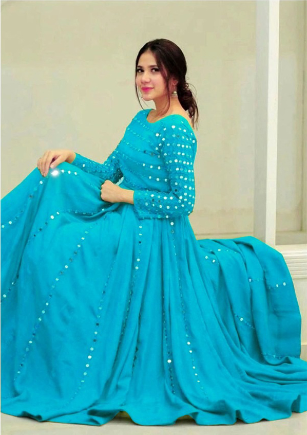 Daraz Party Dress Soft Georgette Semi-Stitched Embroidery Designed