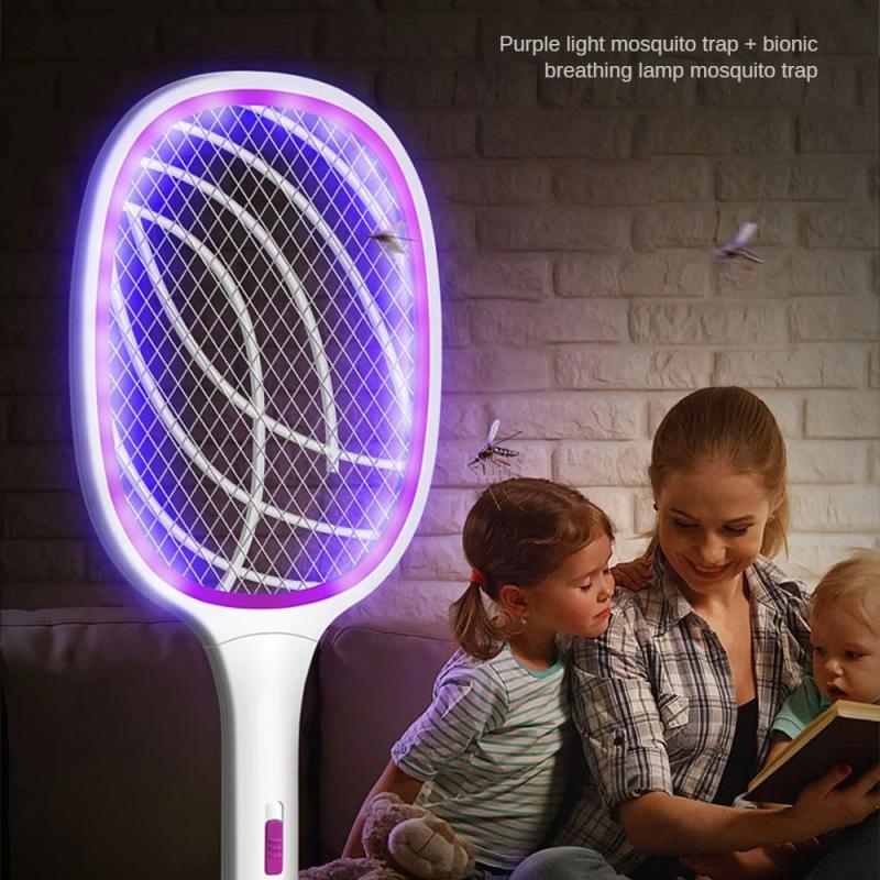 Mosquito-killing swatter, insect-repellent device, racquet, rechargeable with ultraviolet rays to kill flies, fly swatter killer IN 1 electric. 