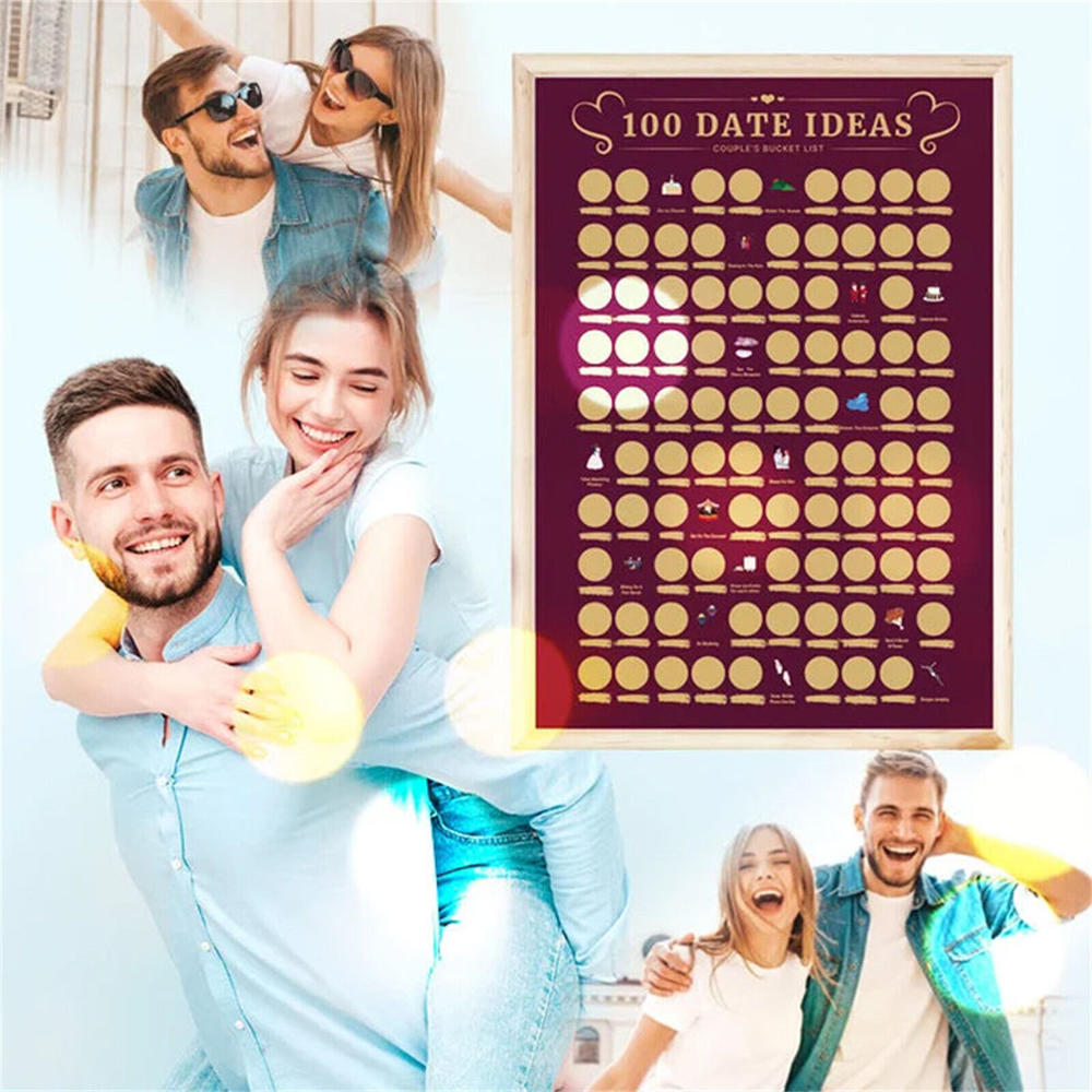 59.4 * 42cm Couples Scratch Poster Creative Red/Black Paper Hanging Picture Red Bottom Poster for Date Night Relationship. 