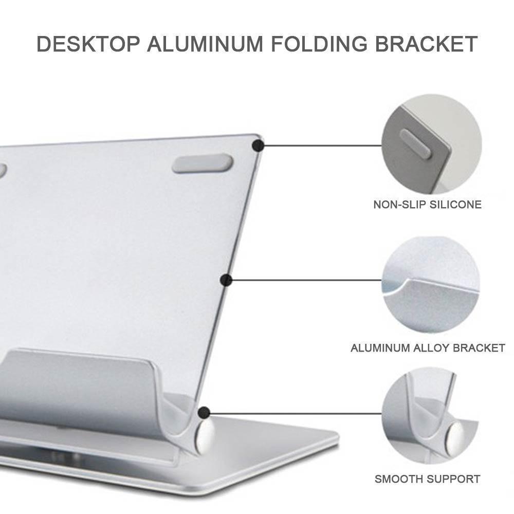 Aluminum Tablet Stand, Adjustable IPad Docks Holder, Universal 360?Rotatable Foldable Multi Angle Mini Portable Stand Compatible with IPad, IPhone. 