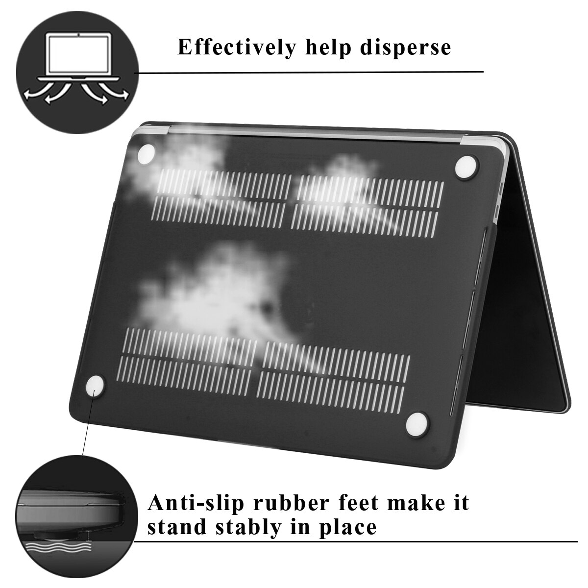 【VisioN Shop】Laptop Case for Apple MacBook Pro 13/11/Macbook 12" (A1534) /Macbook White Matte Black Hard Shell. 