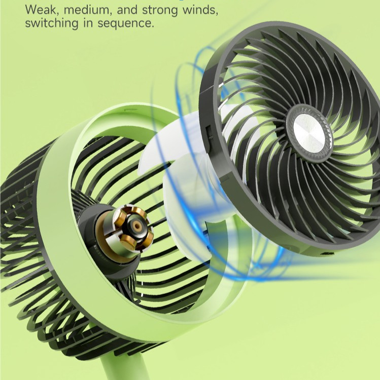 DURATION POWER DP-7639 Rechargeable 4000mAh Battery Three Speed Modes Up-Down Adjustable Desk Fan. 