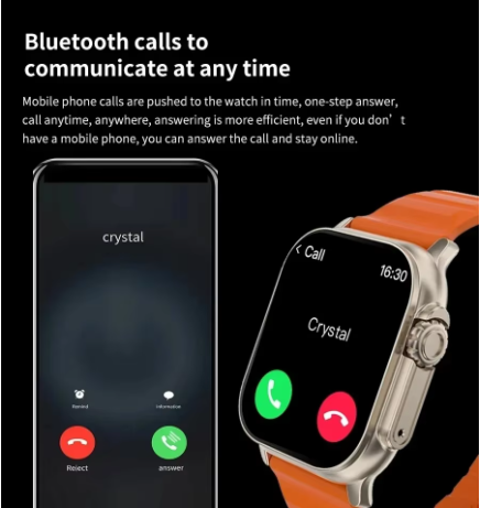 Timack® T800 Ultra Smart Watch 1.99" HD Full Touch Screen Men Women Bluetooth Call 44*38*13mm Magnetic Wireless Charging Custom Picture Smartwatch for IOS Android. 