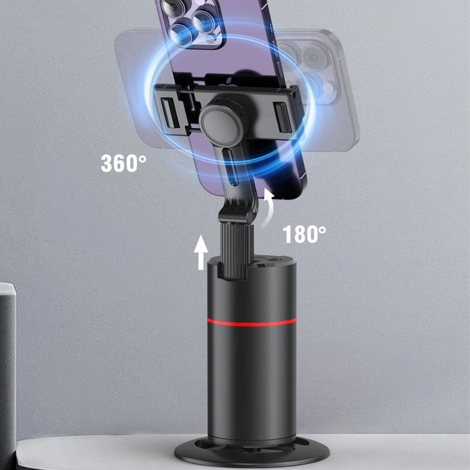 Auto Tracking Phone Holder 360 Degree Rotation AI Face Recognition Phone Stand Stabilizer Face Body Phone Shooting Mount For Live Vlogging Streaming Video. 