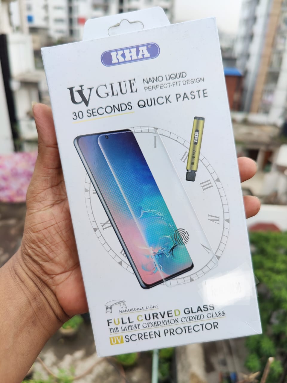 UV Light Adhesive Tempered Glass Screen Protector For Samsung Galaxy Note10 Plus  Transparent
