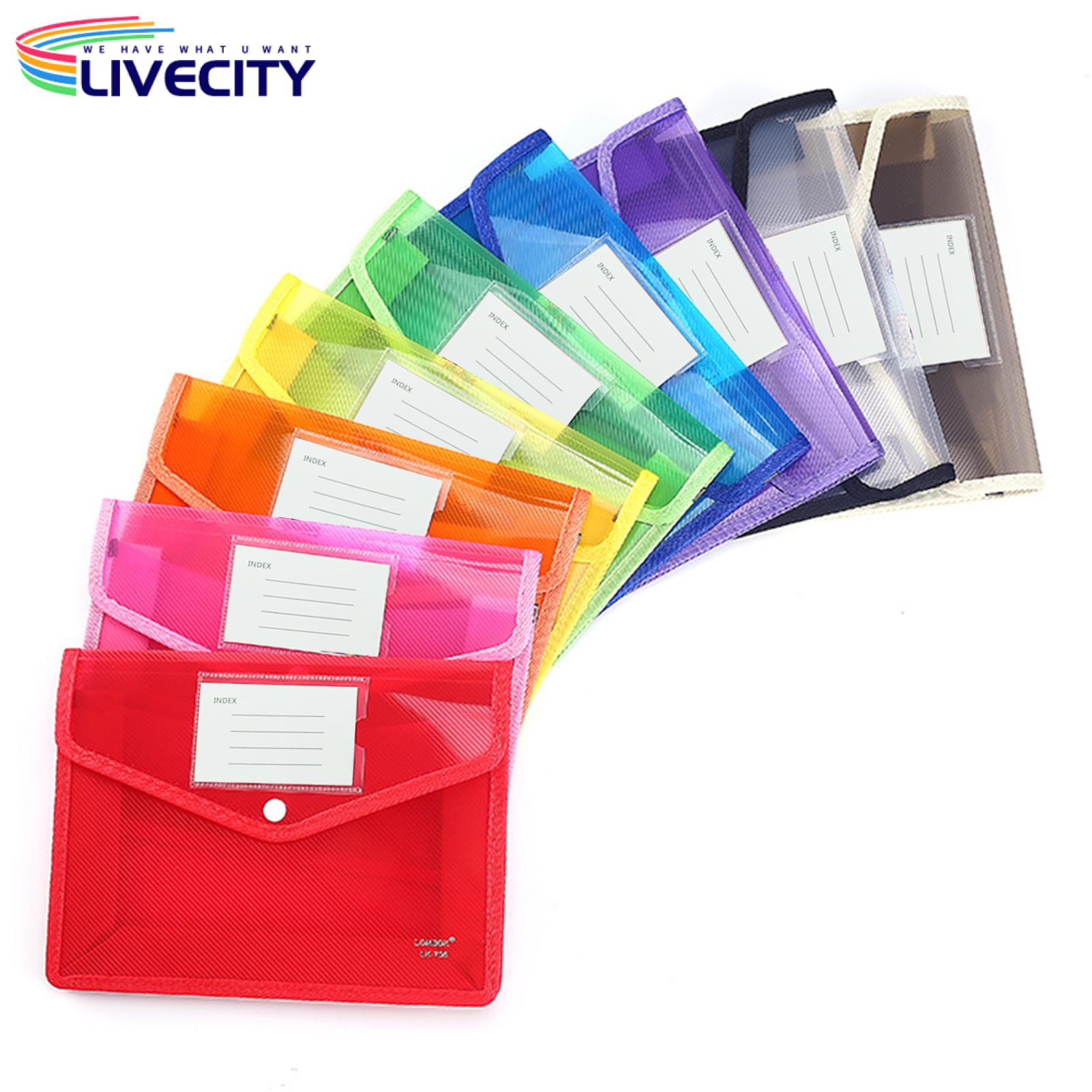 Colorful File Folder Snap Closure Folder. 