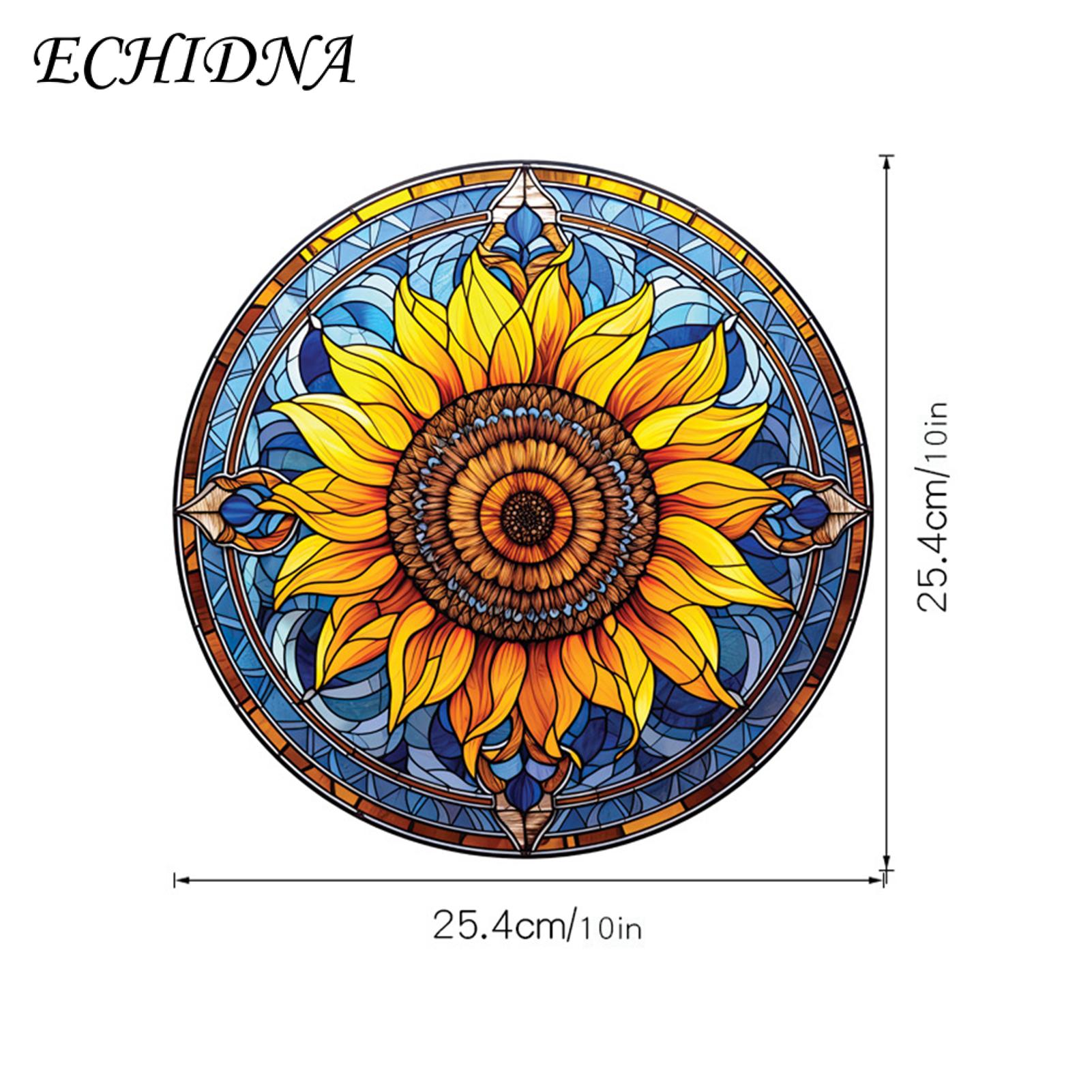 Sunflower Impt Warning 3d Static Window Stickers Removable Bird Deterrent Decorative Home cessory. 