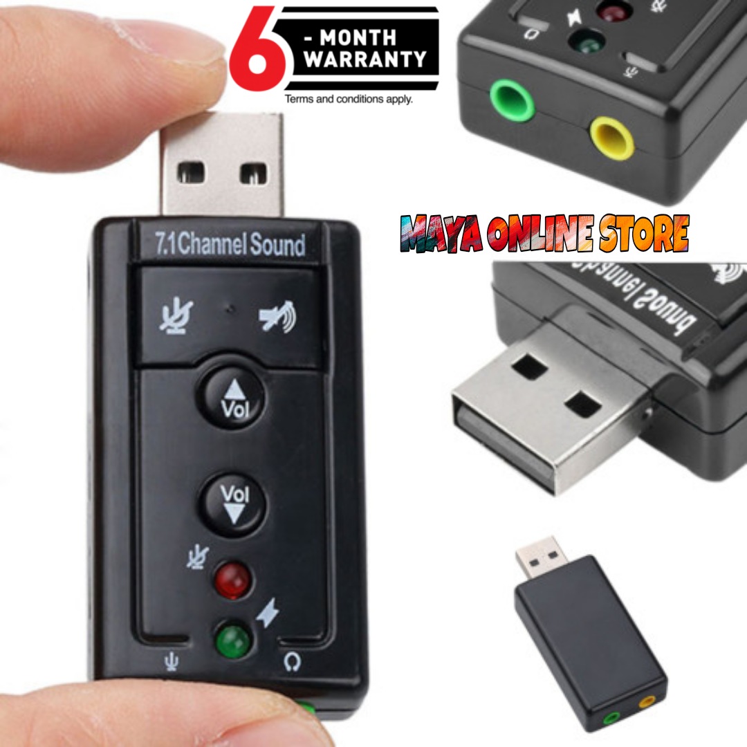 Mini USB 2.0 3D Virtual 480Mbps External 7.1 Channel Audio Sound Card Adapter- black. 