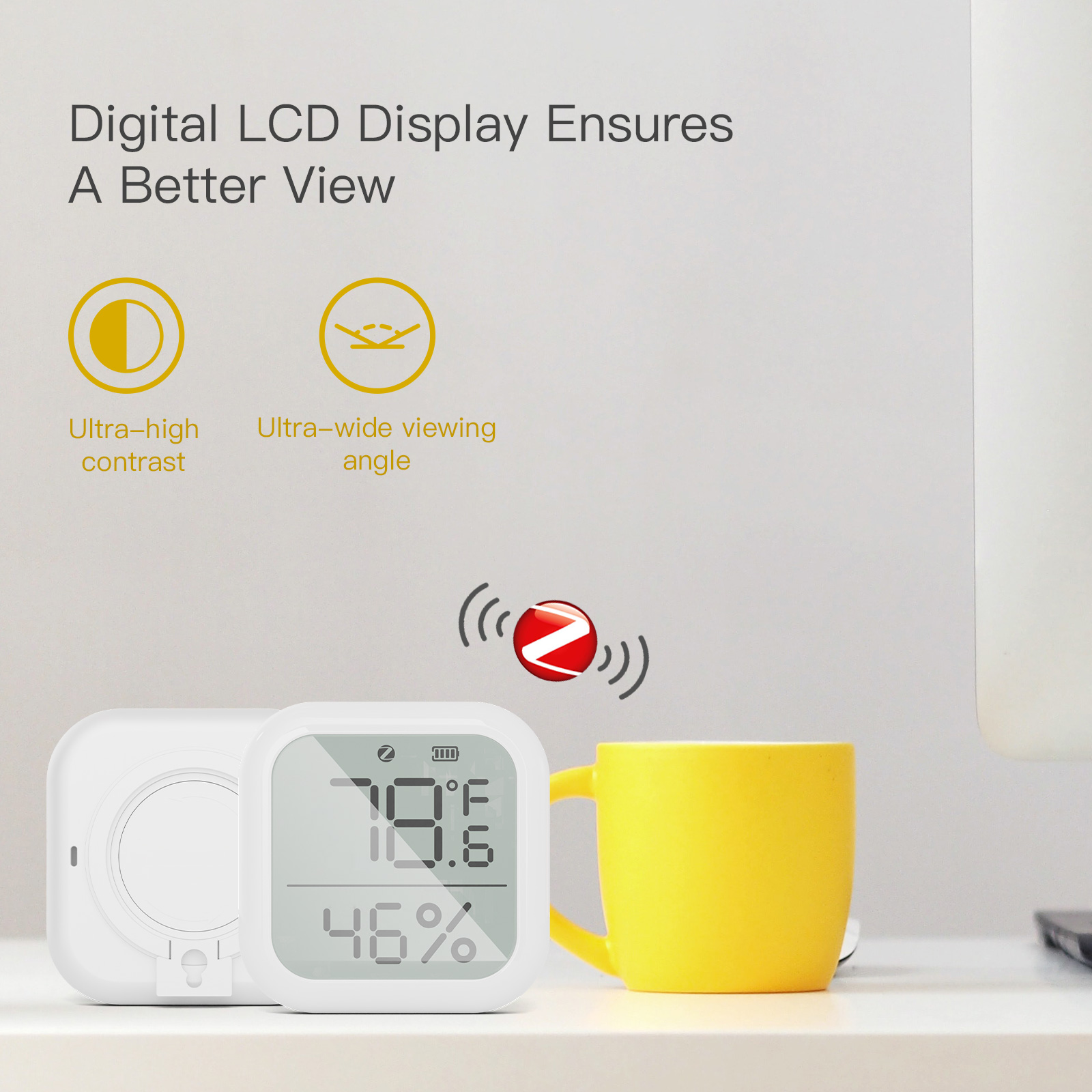 Tuya Smart ZigBee Temperature and Humidity Sensor Indoor Hygrometer With Digital LCD Display Smart Life APP Remote Control. 