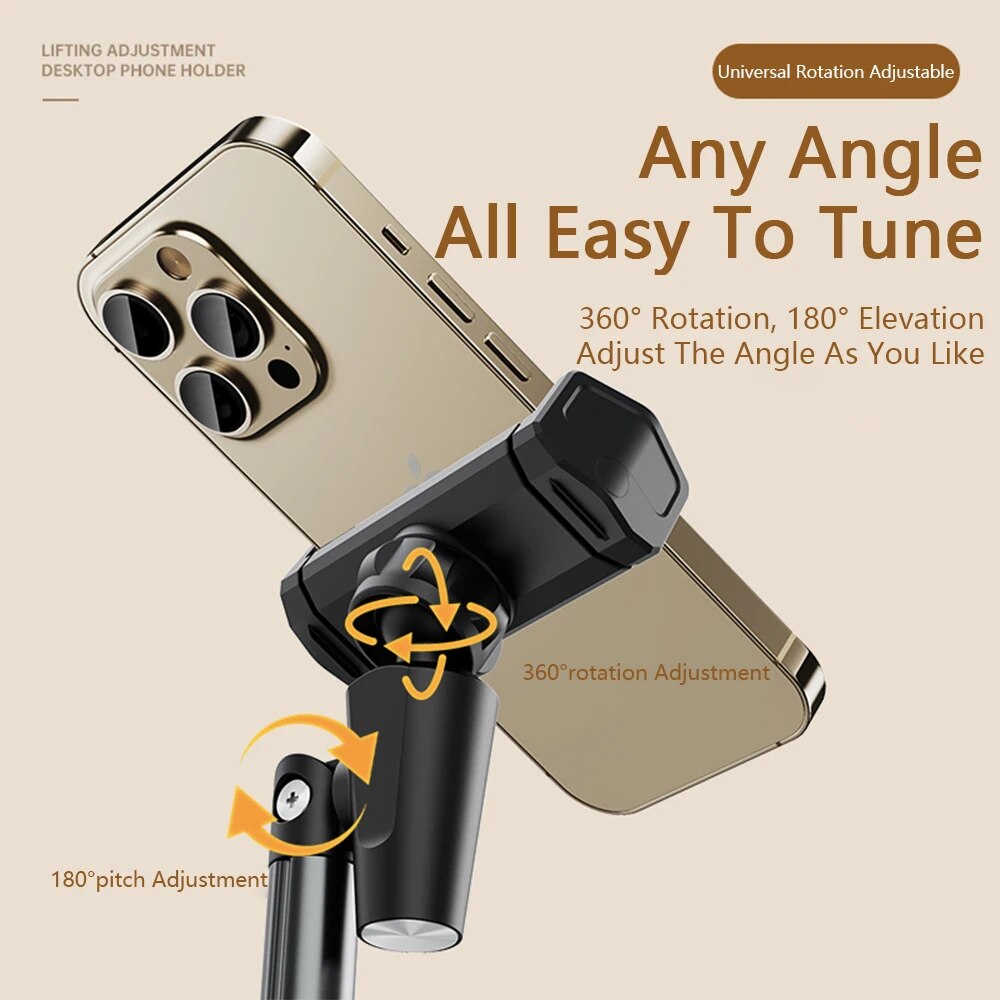 Adjustable Retractable Phone Stand For iPhone Xiaomi Huawei Redmi Live Broadcast Cell Phone Support Desk Stand Phone Accessories. 