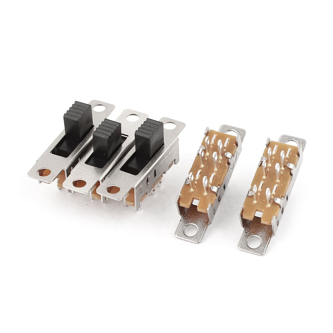 5 Pcs 6Pin PCB Mount ON/OFF/ON 3 Position DPDT Vertical Slide Switch ...