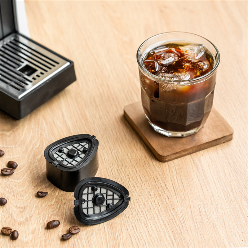 Coffee Capsule Pod Black with Spoon Brush for NESTLE ST 9662.62 Refillable Filter Pod Replacement Coffee Capsule Tea. 