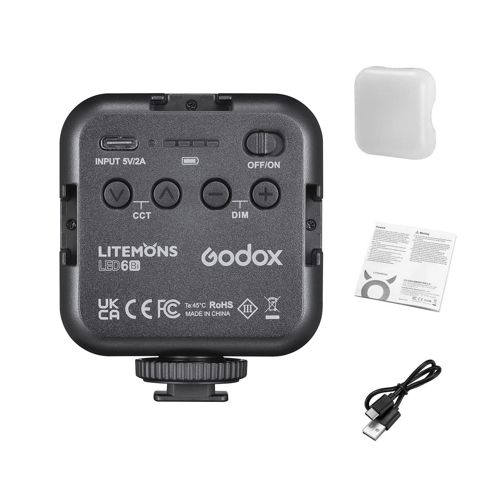 Godox LITEMONS LED6Bi Bi-color Temperature LED Video Light - black. 