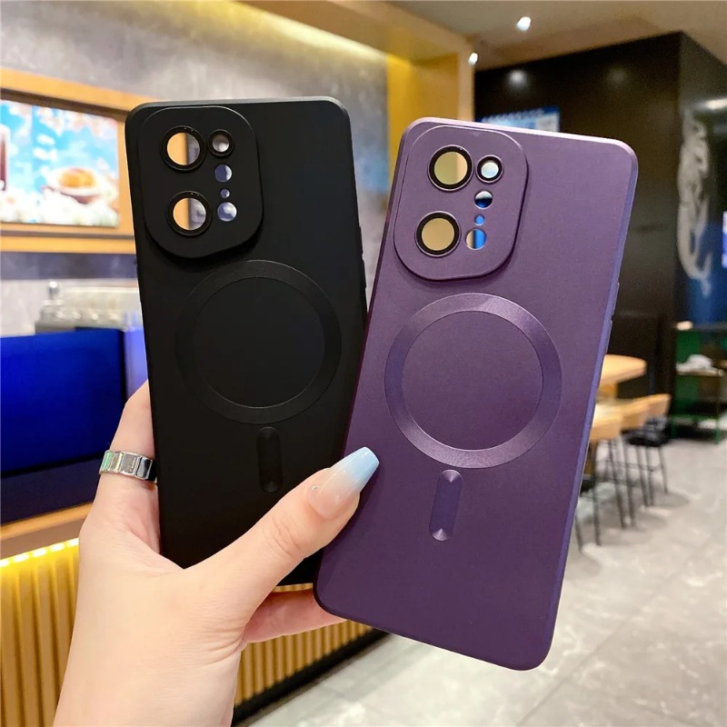 For Magsafe Magnetic Wireless Charging Case For OPPO Find X5 Pro X5Pro Matte Soft TPU Silicone Cover. 