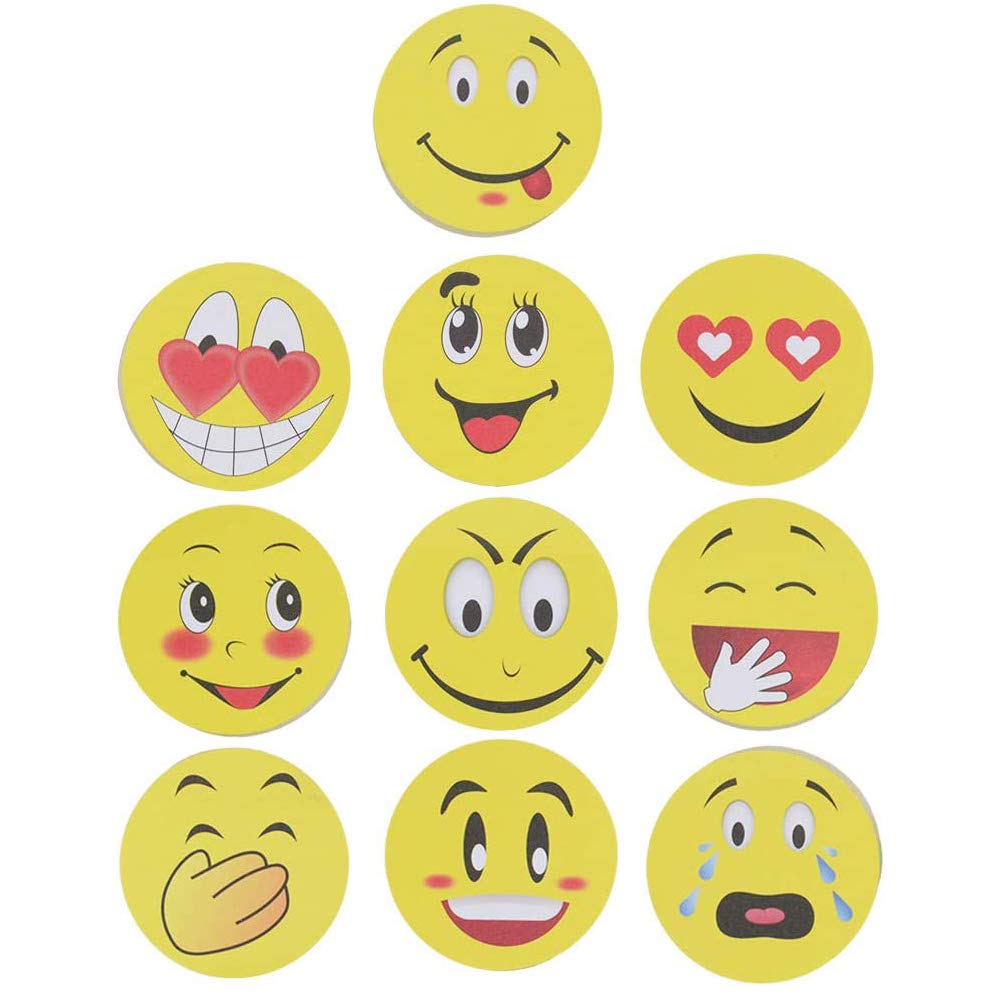 Emoji Sticky Notes, Cute Smile Face Self-Stick Removable Note Pads 80 Sheets Per Pads (1 Pack)