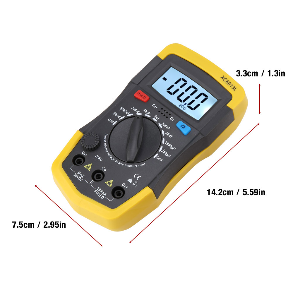 LCD Digital Capacitor Tester Capacitance Meter mF uF Circuit Gauge. 