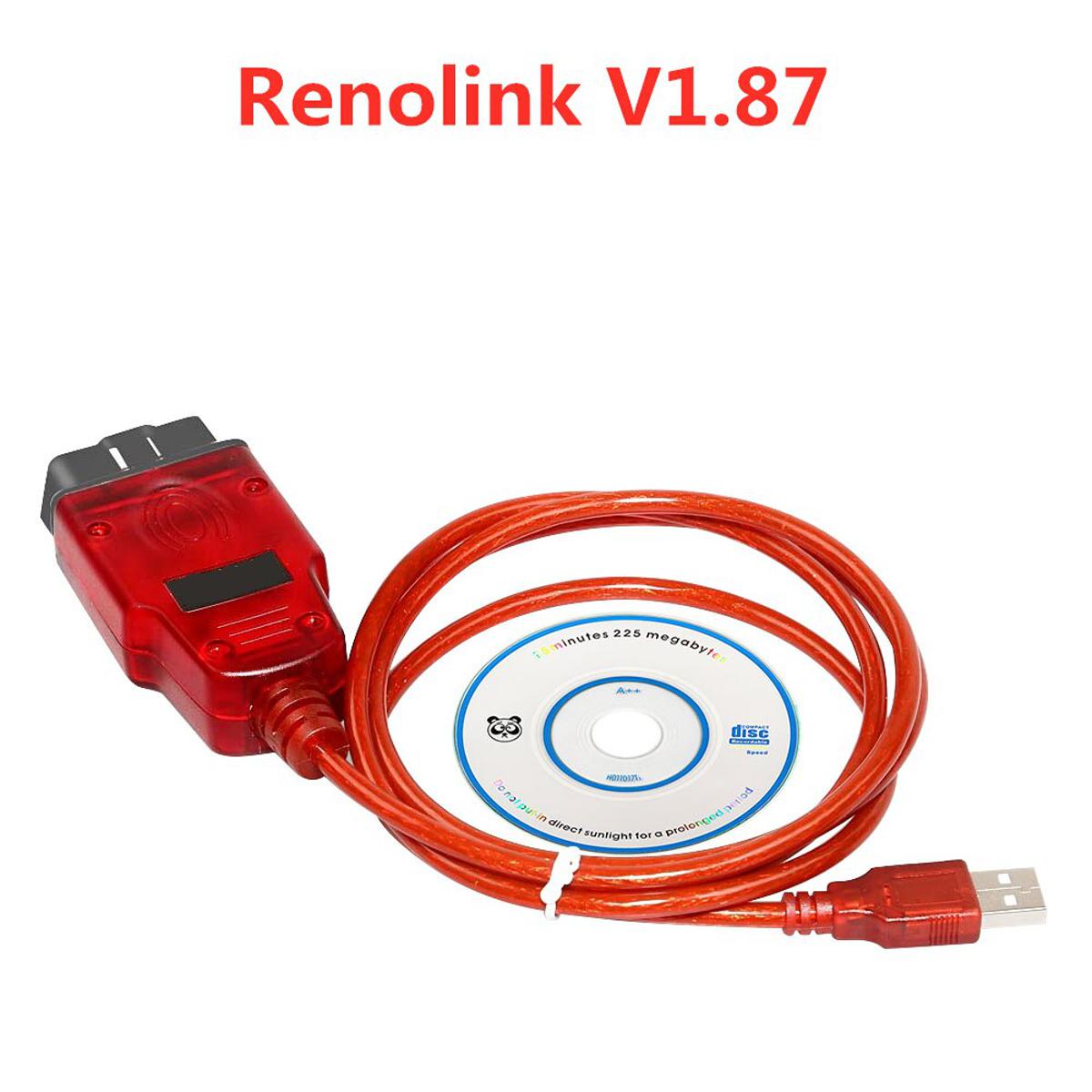 New Renolink V1.87 V1.94 V1.99 ECU Programmer For Renault ECU Resetting Key Coding UCH Match Dashboard Coding OBD2 Airbag Reset