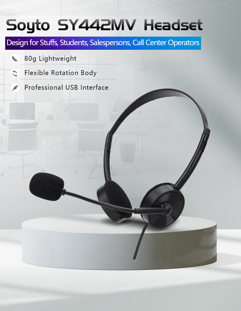 NicEseed Call Center Headphones USB/Type C Wired Headset
