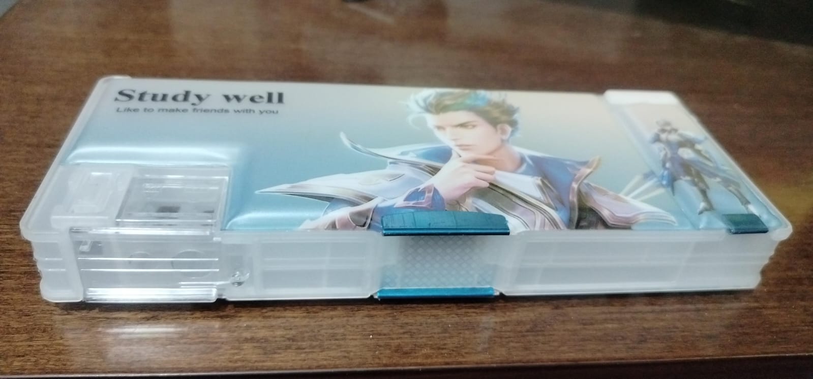 Clear Stacking Pencil Box both side deaker with two pencil cutter. 