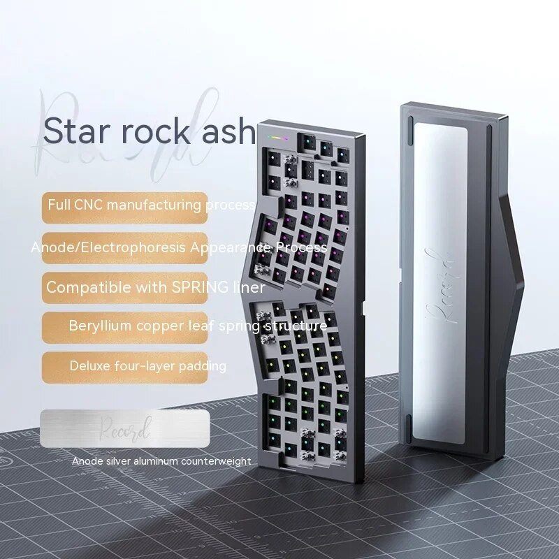 Weikav Record 68-Key Keyboard Alice Aluminium Mechanical Customized Keyboard Kit Hotswap Dynamic Rgb Gaming Ergonomic Mac Office. 
