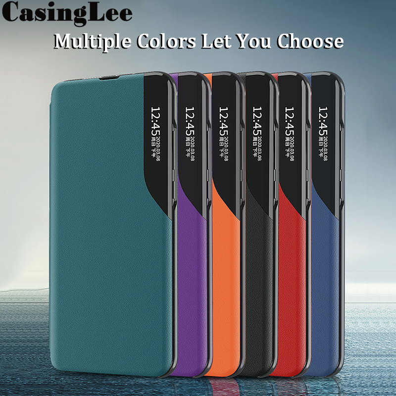Casinglee For Samsung Galaxy M52 5G Case Smart View Phone Back Cover for Samsung M52 5G Flip Case Window View Flip Leather Phone cases Autosleep. 