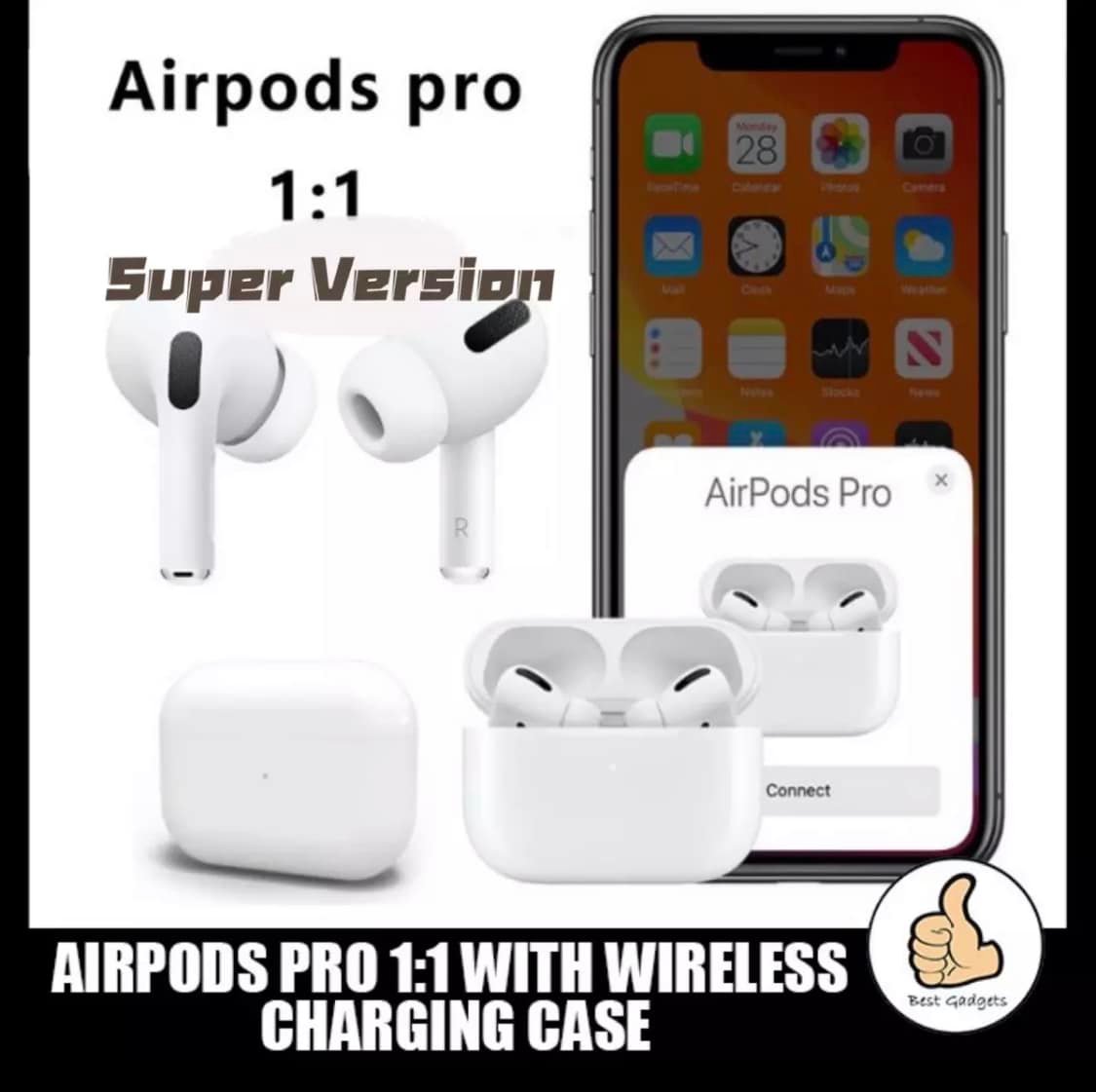 Air.pods Pro ANC 100% l Active Noise CancellationAirpods pro For apple Touch Control sensored White (1:1). 
