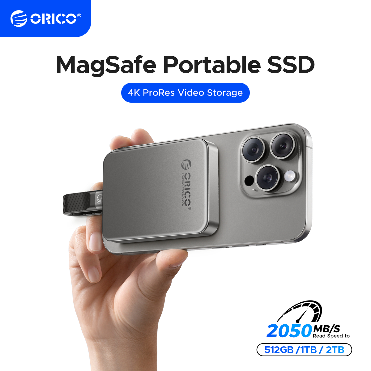 ORICO Magnetic External PSSD 512GB 2050 MB/s for iPhone