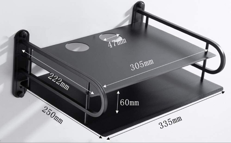 Black Metal Wireless Wifi Router Storage Box. 