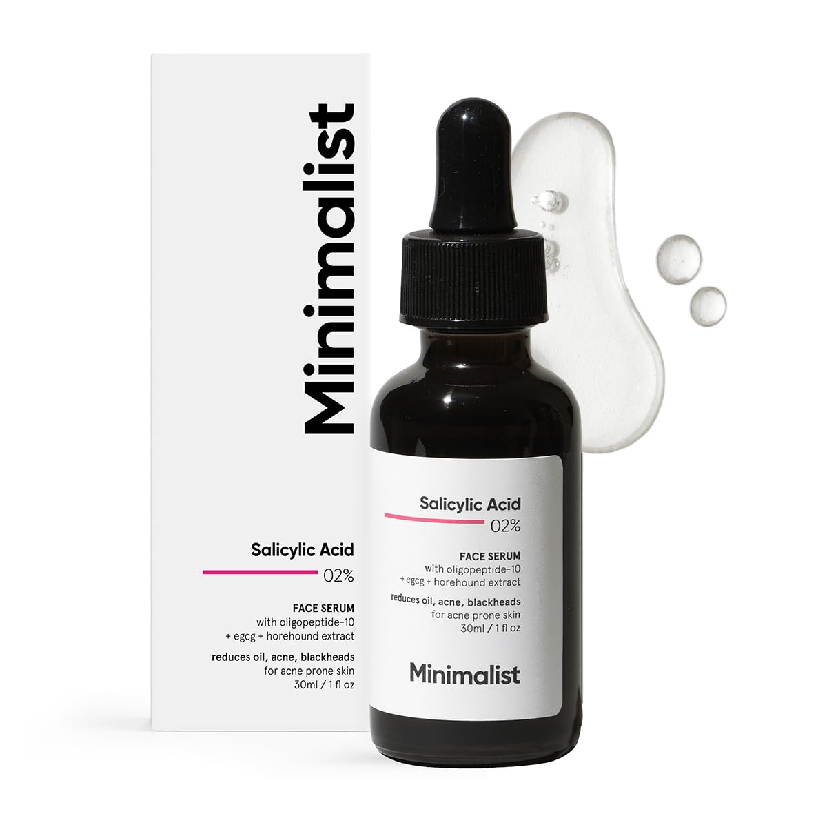 Minimalist Anti-Acne 2% Salicylic Acid Face Serum 30ml for All Skin Types | Reduces Blackheads,Oiliness, Excess Oil & Bumpy Texture | BHA Based Exfoliant. 