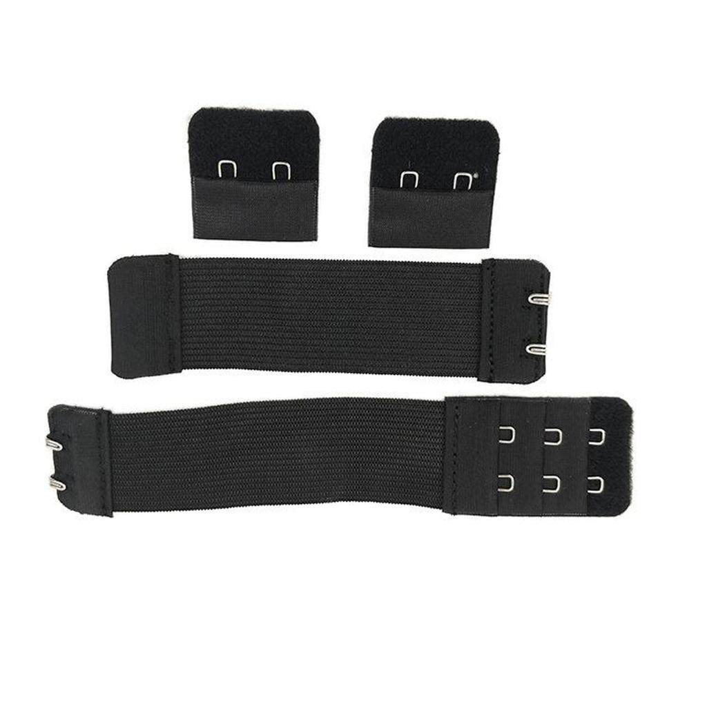 2xAdjustable Elastic Bra Extender 2 Hook Bra Extension Strap Black 3cm. 