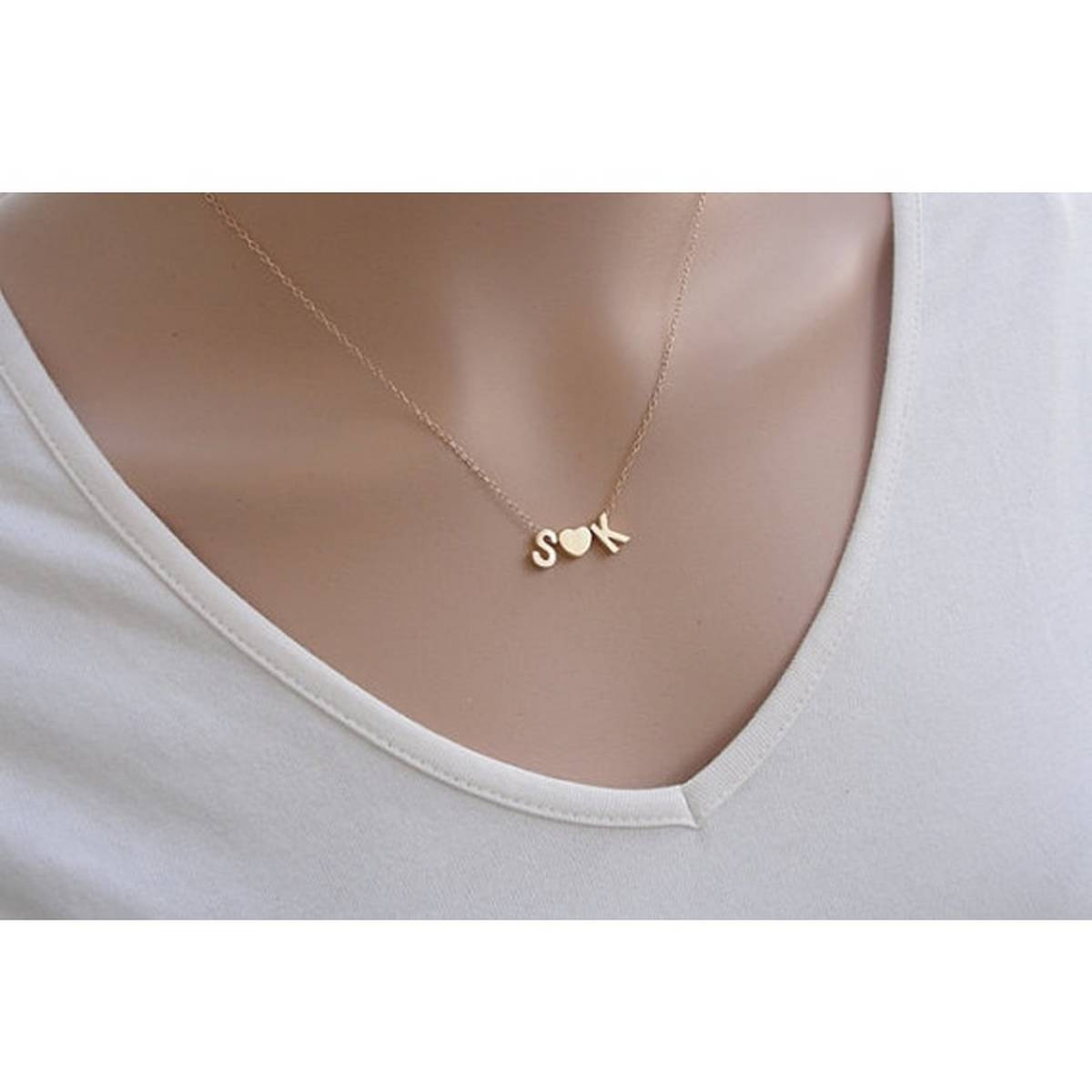 3pcs/Set Letter Initial Name Love Heart 