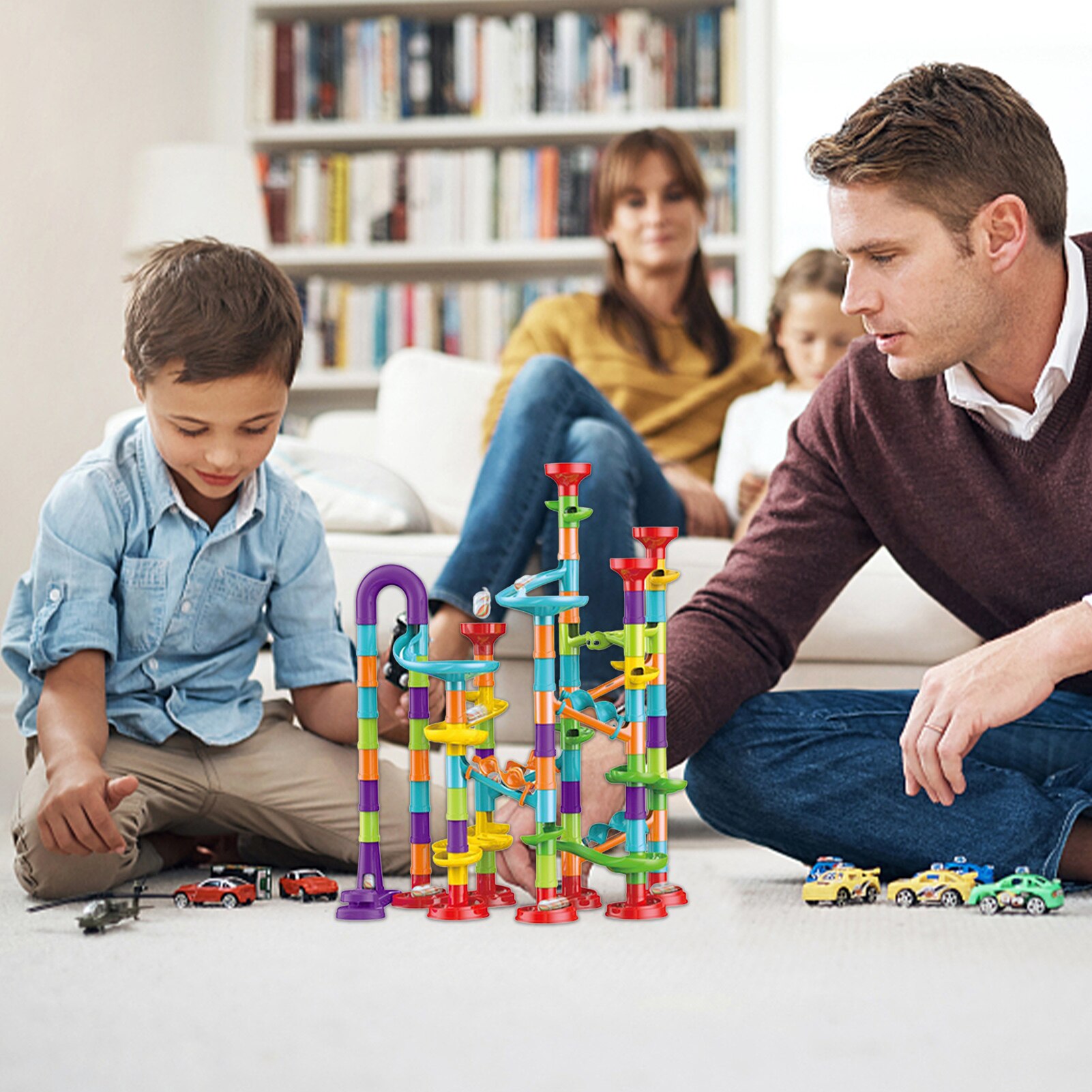 113 Piece Marble Run Marble Race Track Game Set Toy Set Educational Learning Construction Building Blocks Creative STEM Maze Toy. 