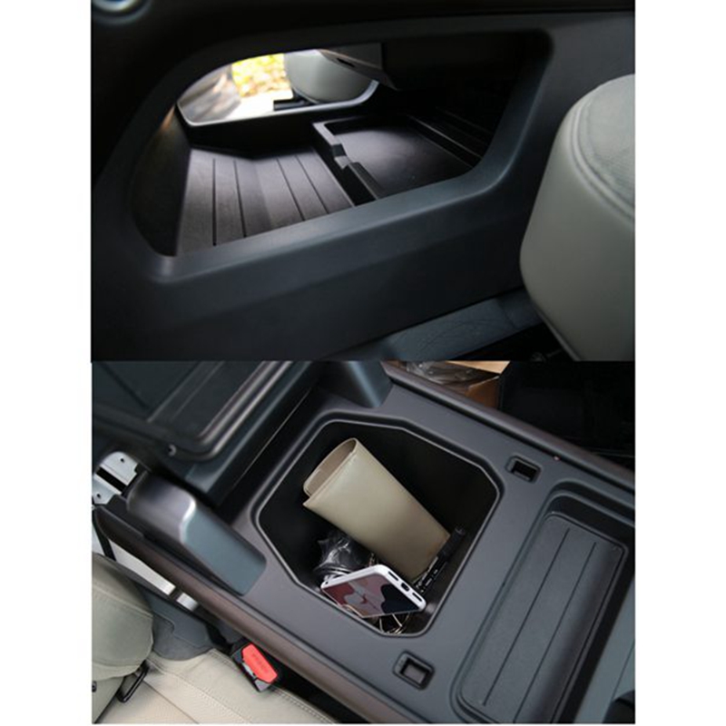For 2020 2021 ABS Center Console Lower Storage Armrest Box & TPE Storage Box Mat Pad Car Accessories