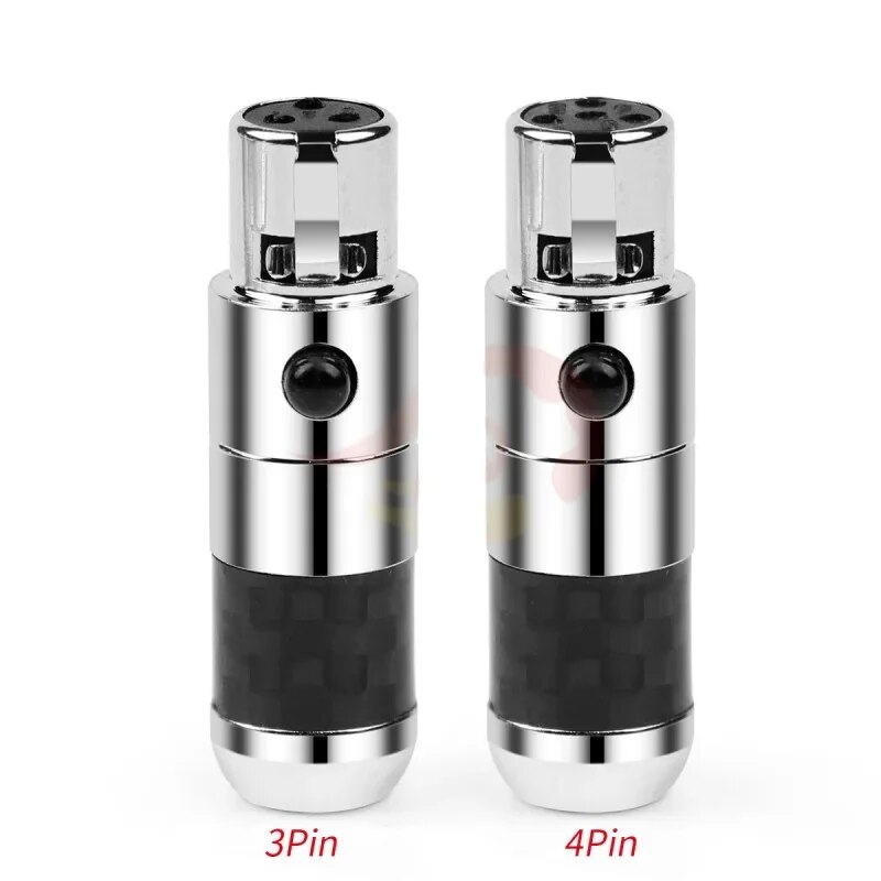 Mini XLR Female Connectors 3pin 4pin Rhodium Plated Audio Plug Headphone Adapter Speaker HIFI Mic Jack XLR Balance Cable DT1770. 