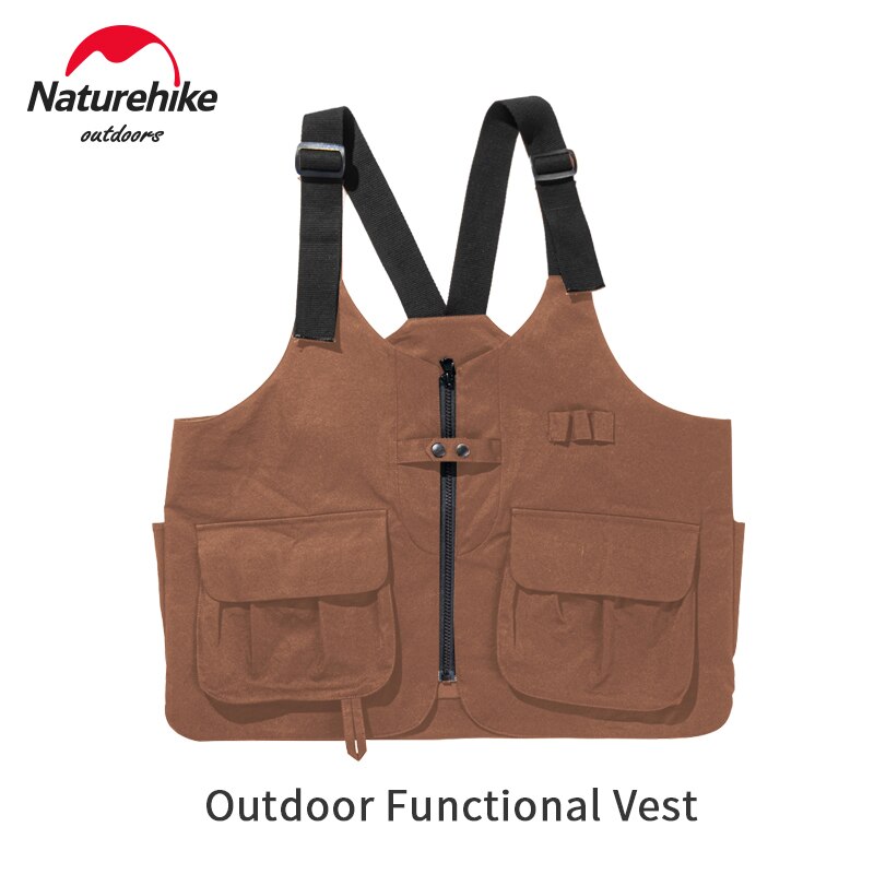 Outdoor Functional Vest M L XL Men/Women Fashion Coat Camping Hiking  Multiple ckets lyester Fabric Jacket-Coffee. 