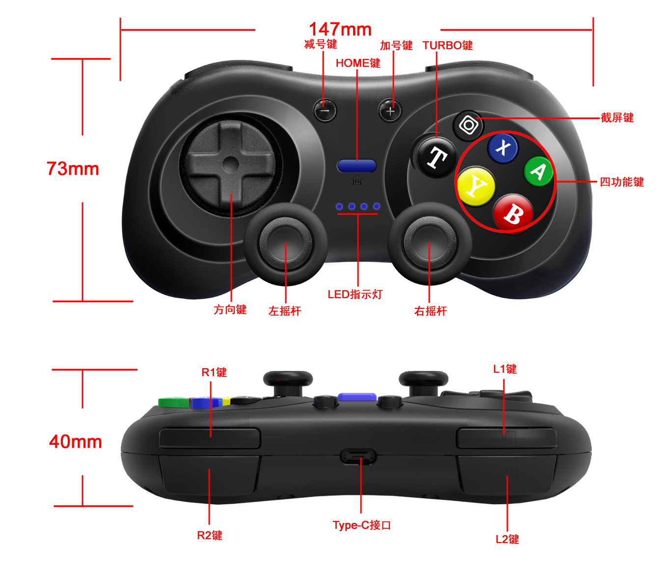 joystick with windows wireless gamepad for Nintendo Switch PC W game console control dual motor turbo 6-axis vibration gamepad. 