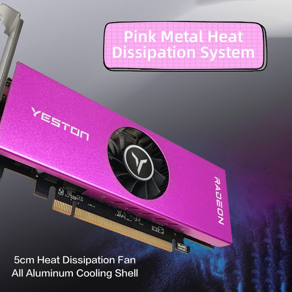 Yeston RX6400-4G graphics card 4K output - purple. 
