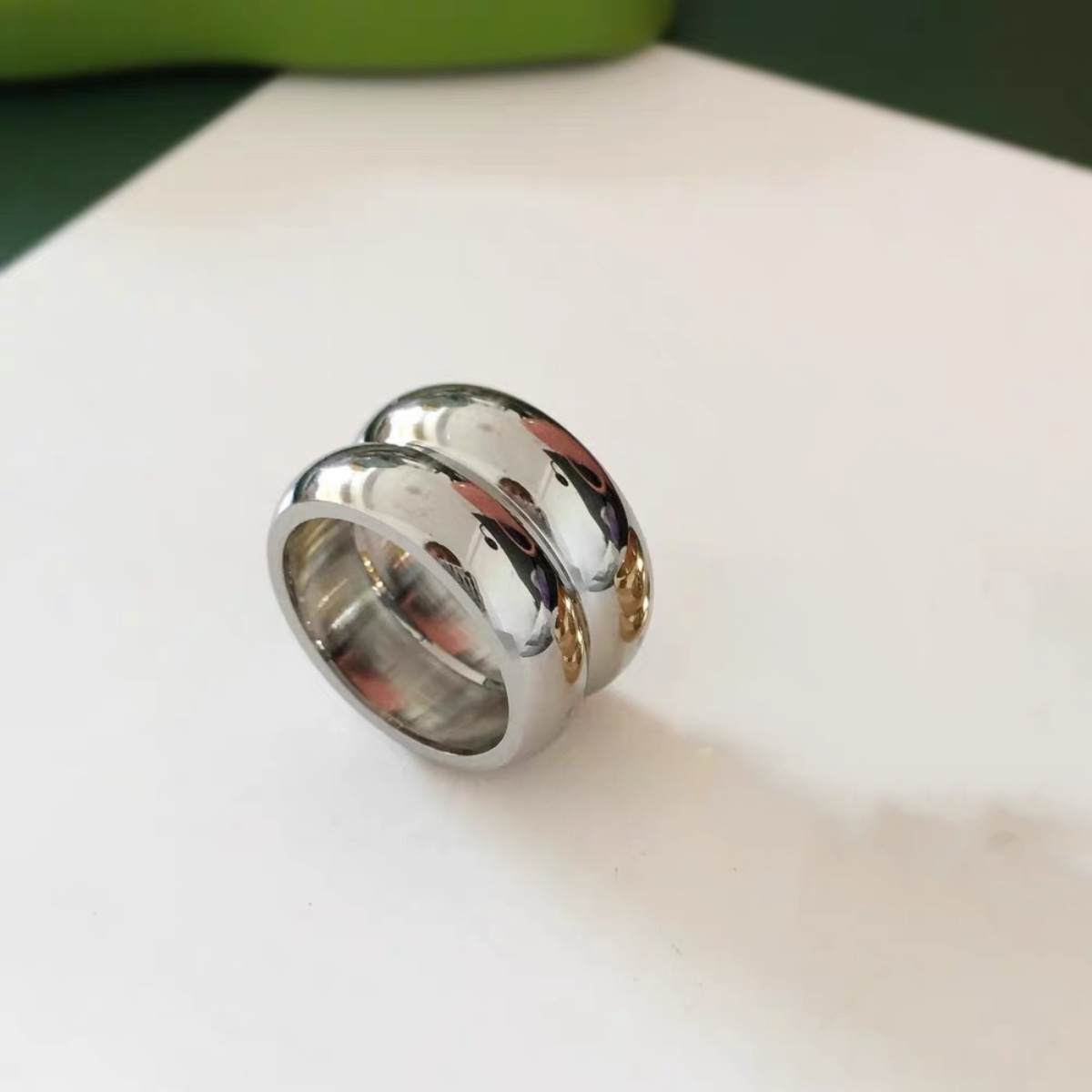 Stainless Steel Double Layer Wide Rings for Women Men Simple INS Chunky Rings Unisex Fashion Waterproof Jewelry Gifts anillos