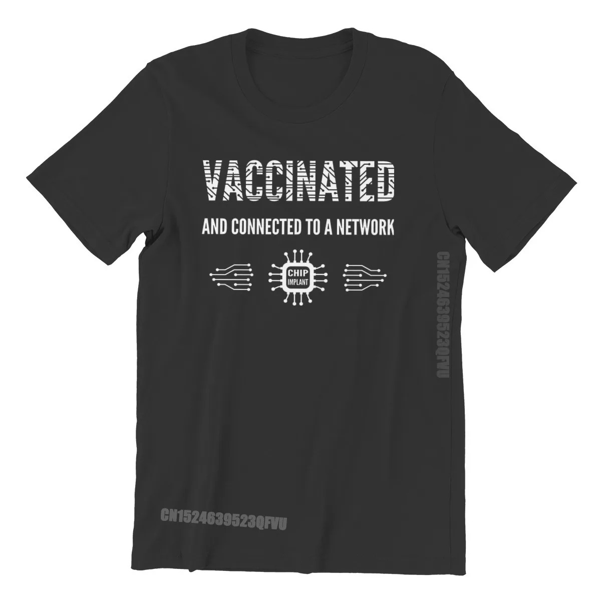 Vaccinated Connected To A Network Men Tshirts Vaccine Meme Retro Tops Fabric Men T Shirts Funny Top Quality Father's Day