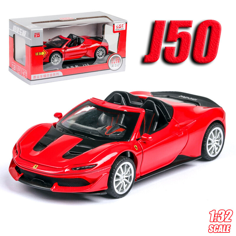 Ferrari J50 Diecast Alloy Car 1:32 Supercar Vehicles Metal Car Model Car Sound Light Toys For Gift
