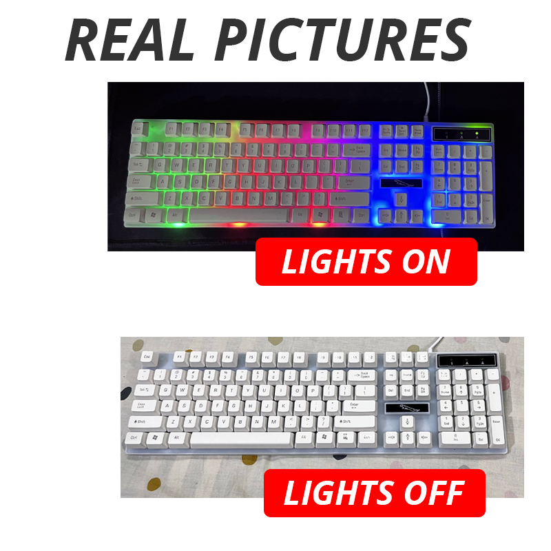 Gaming Keyboard White Color G21 RGB Lighting Keyboard - Elevate Gaming Setup With Stylish White Rgb Gaming Keyboard For PC /Laptop/Computer/Mobile. 