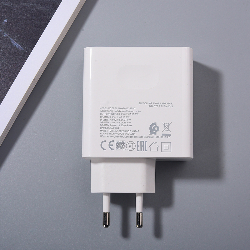 Huawei 65W 20V 3.25A Super Fast PD Charger EU/US Plug USB C Power Adapter For Matebook 15 14 X Pro D15 D14 Laptop 1.8M PD Cable. 