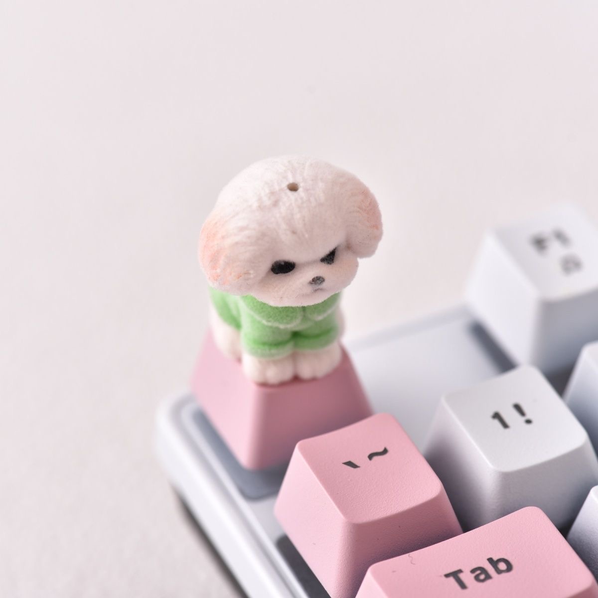 Plucked Teddy Dog Keycaps DIY Handmade Customized Cross Axis Mechanical Keyboard R4 Keycaps Personalized Creative Keycaps. 