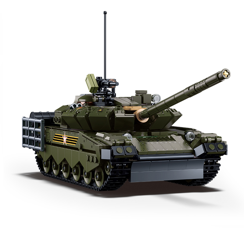 Sluban T-80 Main Battle Tank Building Block WW2 Soviet Army Vehicle s Model Bricks Military Enthusiasts Gift Sets Kids Toy KankongAgu. 