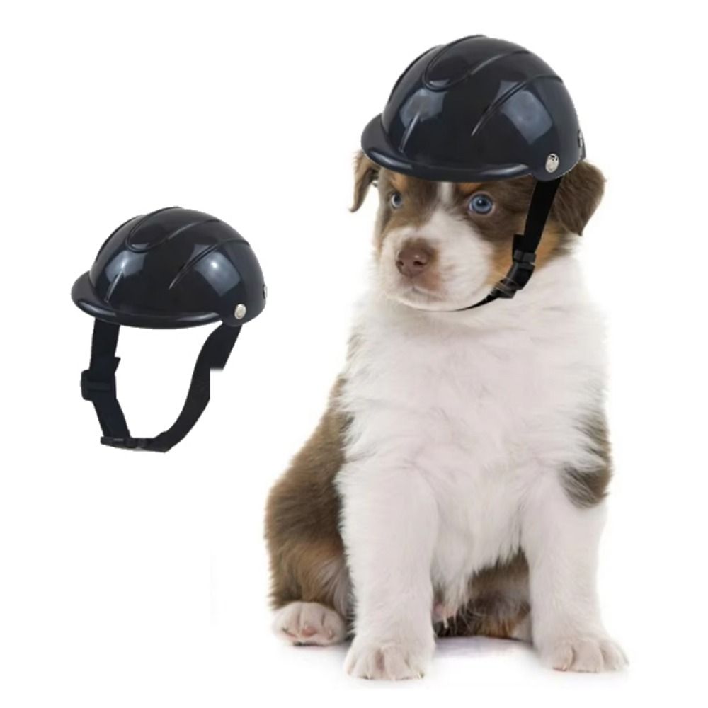 Fashion Adjustable Dog Helmet Windproof Breathable Pet Motorcycle Helmet Cap Wear Resistant Plastic Dog Cycling Helmets Outdoor