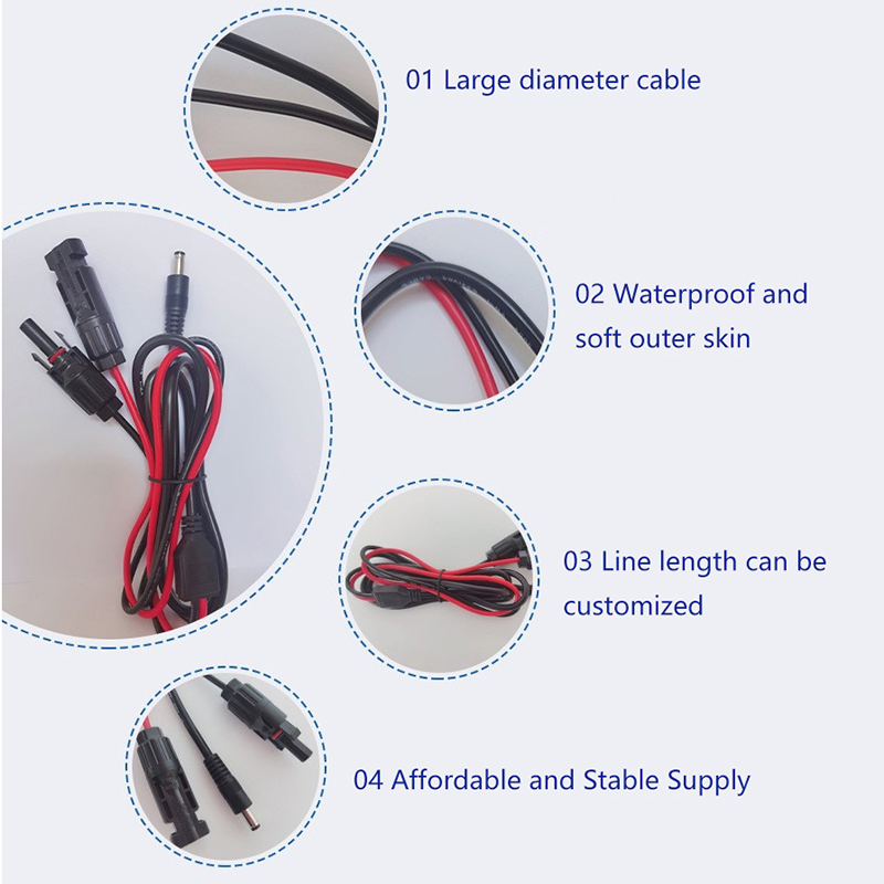 MC4 To DC 5521 Adapter 1.5m Extend Output Cable For Solar Panel Power Connector For Motor Home For Yacht Mushen. 