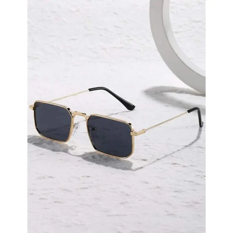 MC Stan Black Retro Rectangular Vintage With Polycarbonate Sunglasses,  Goggles 400 UV Protection For Men's Women's