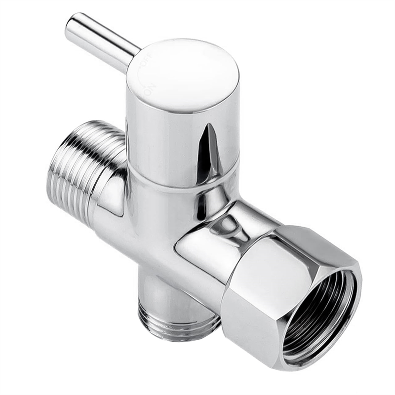 Bidet T Adapter with Shut-Off Valve 3-Way Tee Connector 7/8In X 7/8In X G1/2 for Toilet Bidet Sprayer